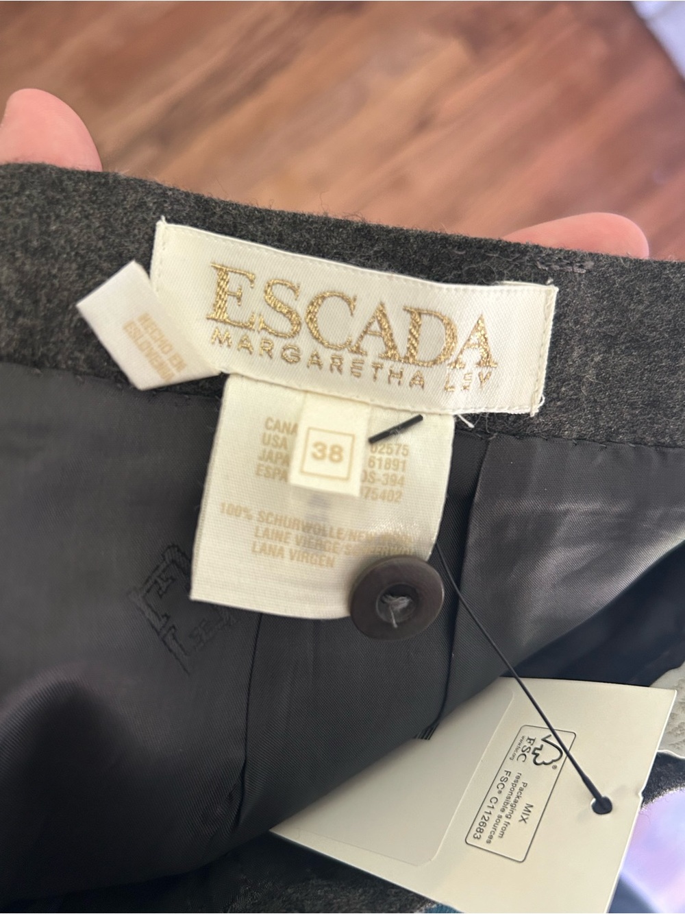 Escada WOOL Charcoal Pencil Skirt - Refined Workwear